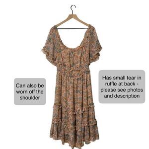 Anthropologie Love the Label Waterlily Tiered Floral Ruffle Midi Dress - Size M